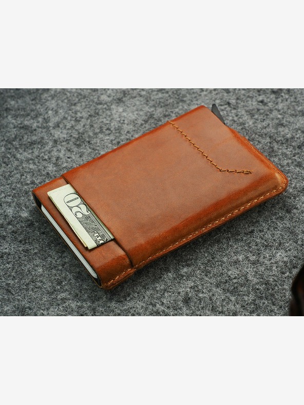 Pularys Pularys Férfi bőr pénztárca Gobi világosbarna