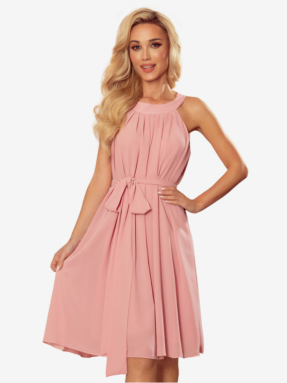 numoco Sifon ruha nyakkendővel - púderrózsaszín Numoco ALIZEE