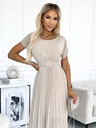 numoco Fodros midi ruha széles övvel - bézs Numoco MIA