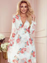 numoco Sifon ruha nyakkivágással - mályva mintás Numoco FRANCES