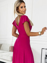 numoco Csillogó hosszú ruha dekoltázzsal - fukszia Numoco CRYSTAL