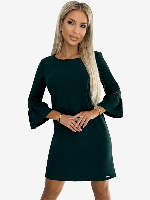 numoco Csipke ujjú ruha - sötétzöld Numoco MARGARET MARGARET