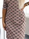 numoco Arany cipzáras ruha - bézs színű, fekete mintás Numoco MARY