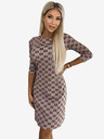 numoco Arany cipzáras ruha - bézs színű, fekete mintás Numoco MARY