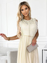 numoco Csipkés ruha arany övvel - bézs Numoco GRETA