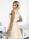 numoco Csipkés ruha arany övvel - bézs Numoco GRETA