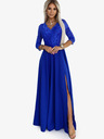 numoco Elegáns csipkés hosszú ruha szív alakú dekoltázzsal - kék Numoco AMBER AMBER