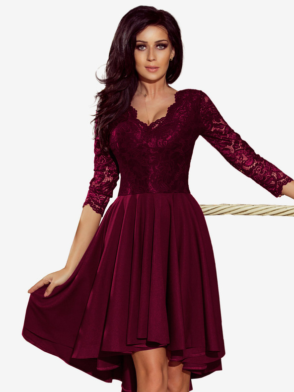 numoco Exkluzív ruha csipkével - szilvaszín Numoco NICOLLE