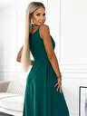 numoco Elegáns hosszú, pánt nélküli maxiruha - zöld Numoco CHIARA
