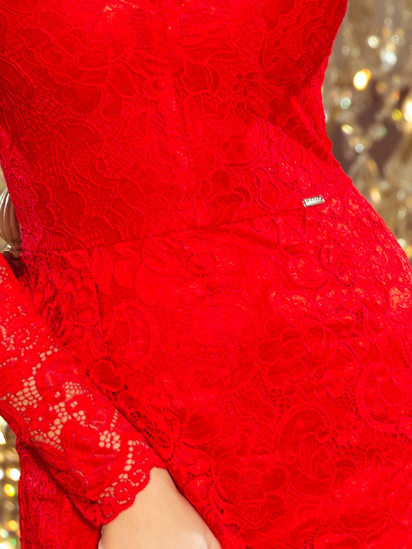 numoco Csipkeruha nyakkivágással - piros Numoco Numoco