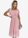 numoco Fodros midi ruha széles övvel - piszkos rózsaszín Numoco MIA