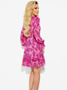numoco Sifon ruha nyakkivágással - rózsaszín virágok MONICA