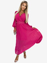 numoco Rakott ruha övvel és dekoltázzsal - fukszia Numoco KLARA Numoco KLARA