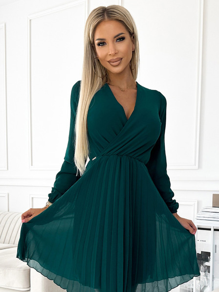 numoco Fodros sifon ruha nyakkivágással - zöld Numoco ISABELLE