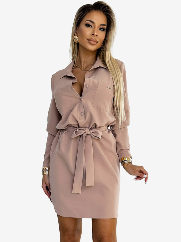 numoco Zsebes ruha - bézs Numoco CAMILLE Numoco CAMILLE