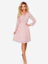 numoco Ráncolt ruha hosszú ujjú, kerek nyakkal - púderrózsaszín Numoco ISABELLE