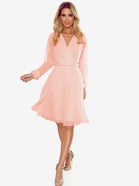 numoco Hosszú ujjú rakott ruha - barack Numoco ISABELLE