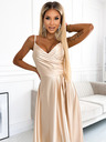 numoco Elegáns szatén pánt nélküli maxiruha - arany Numoco CHIARA CHIARA