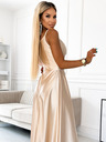 numoco Elegáns szatén pánt nélküli maxiruha - arany Numoco CHIARA CHIARA