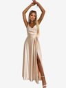 numoco Elegáns szatén pánt nélküli maxiruha - arany Numoco CHIARA CHIARA