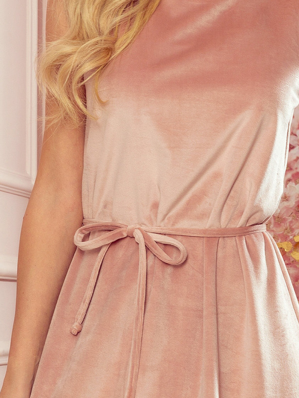 numoco Trapéz ruha - bársony - piszkos rózsaszín Numoco VICTORIA