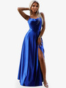 numoco Szatén hosszú ruha exkluzív hátsó dekoltázzsal - kék Numoco PERLA Numoco PERLA