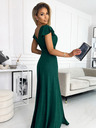 numoco Csillogó hosszú ruha szív alakú dekoltázzsal - zöld Numoco CRYSTAL