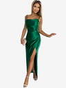 numoco Szatén hosszú ruha lábszárkivágással - zöld Numoco DIANE