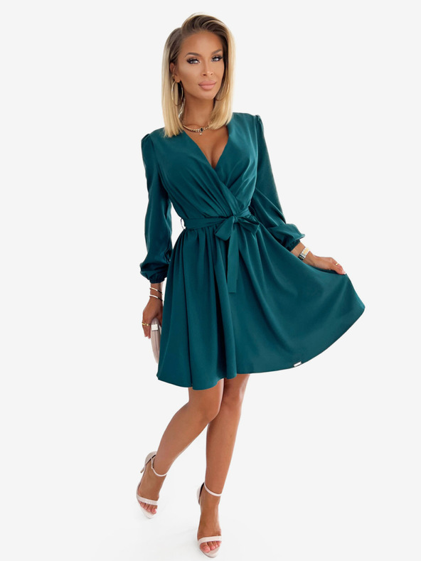 numoco Női nyakkivágású ruha - Zöld Numoco BINDY