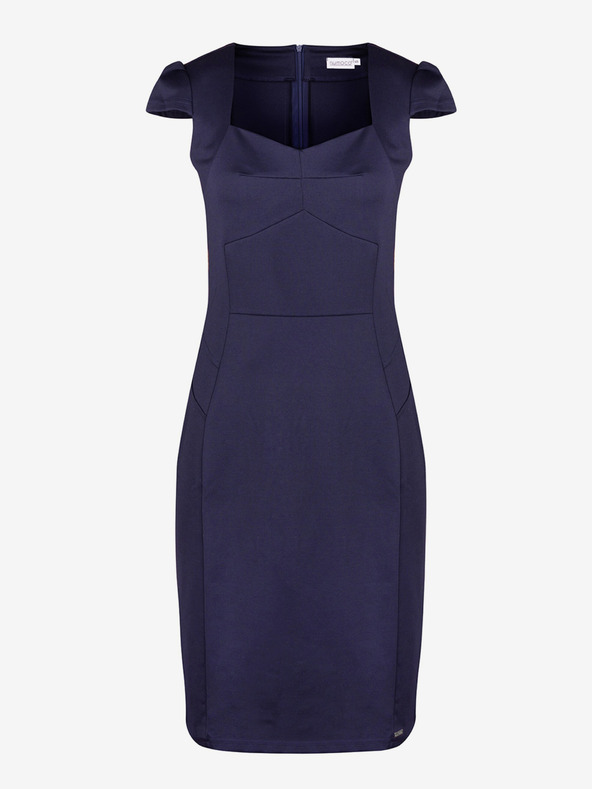 numoco Elegáns midi ruha szép nyakkivágással - sötétkék Numoco NICOLLE NICOLLE