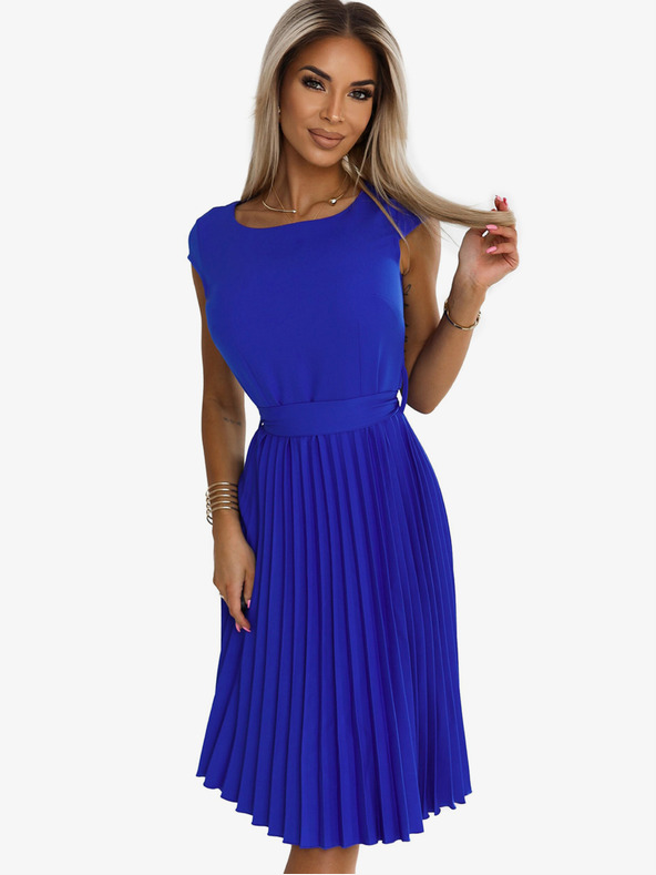 numoco Rövid ujjú rakott ruha - kék Numoco LILA Numoco