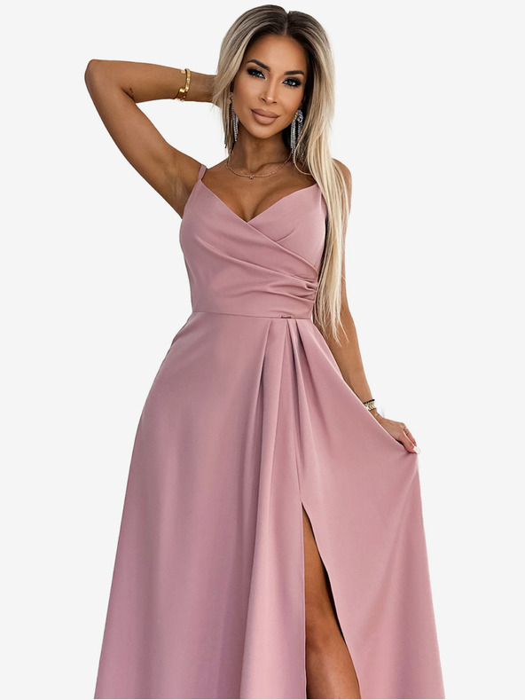 numoco Elegáns maxiruha pántokkal - piszkos rózsaszín Numoco CHIARA