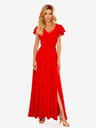 numoco Hosszú ruha nyakkivágással és fodrokkal - Piros Numoco LIDIA Numoco LIDIA