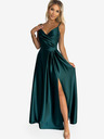 numoco Elegáns szatén pánt nélküli maxiruha - zöld Numoco CHIARA