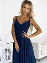numoco Elegáns pánt nélküli maxiruha - sötétkék csillámokkal Numoco CHIARA