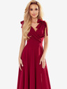 numoco Hosszú ruha nyakkivágással és vállfűzővel - burgundi Numoco ELENA ELENA