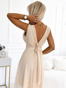 numoco Elegáns tüllruha nyakkivágással és masnival - bézs Numoco CELESTINA CELESTINA