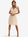numoco Elegáns tüllruha nyakkivágással és masnival - bézs Numoco CELESTINA CELESTINA