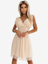 numoco Elegáns tüllruha nyakkivágással és masnival - bézs Numoco CELESTINA CELESTINA