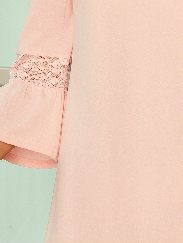 numoco Csipke ujjú ruha - pasztell rózsaszín Numoco MARGARET MARGARET