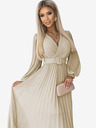 numoco Öves ruha övvel és dekoltázzsal - bézs Numoco KLARA