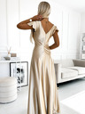 numoco Hosszú szatén ruha nyakkivágással - arany Numoco CRYSTAL