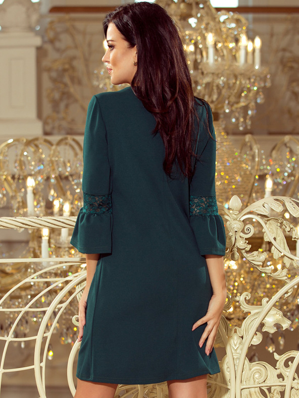 numoco Csipke ujjú ruha - sötétzöld Numoco MARGARET MARGARET