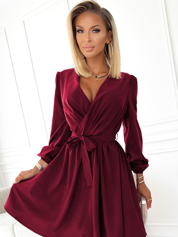 numoco Női dekoltázsos ruha - bordó Numoco BINDY Numoco BINDY