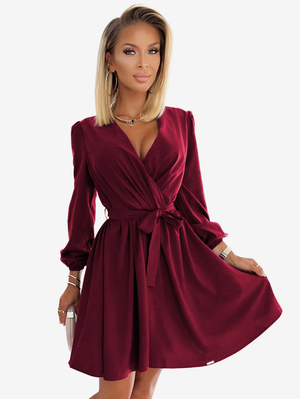 numoco Női dekoltázsos ruha - bordó Numoco BINDY Numoco BINDY
