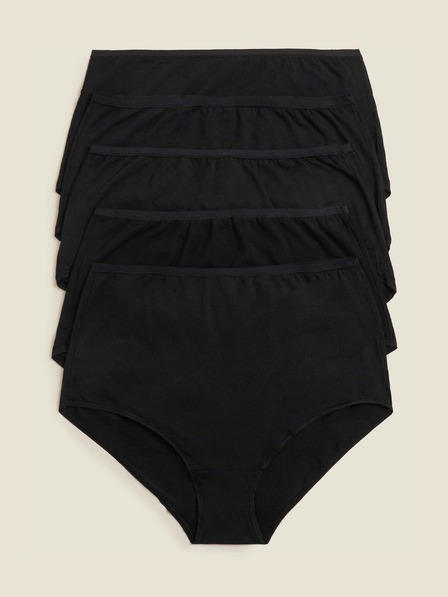 Marks & Spencer Pamutból és modálból készült derékalj, nem látható szegéllyel, 5 darabos kiszerelés Marks & Spencer black