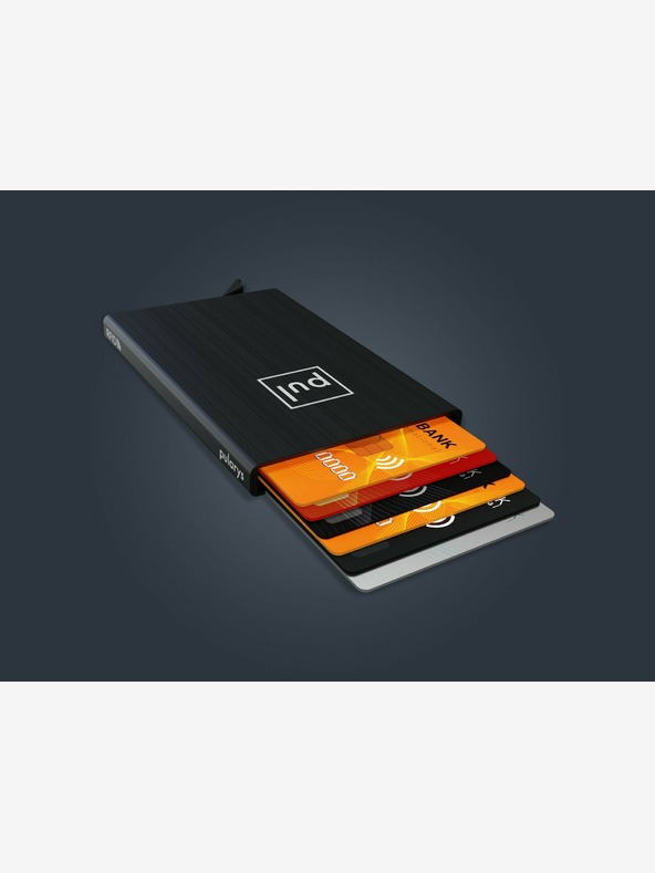 Pularys Pularys dokumentumtáska fekete, csiszolt alumíniumból