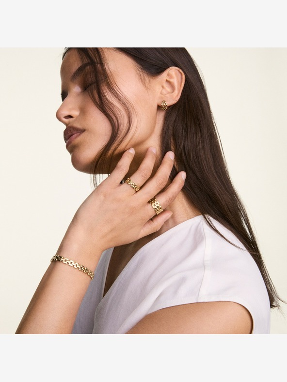 Daniel Wellington Női arany acél fülbevaló Daniel Wellington 5 láncszemű