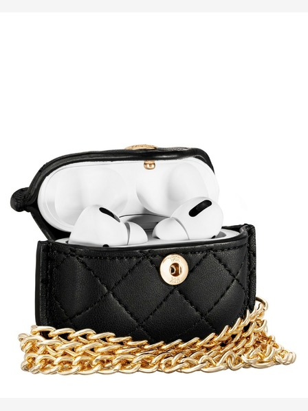 Anne Klein Anne Klein Fekete bőr Apple AirPods Pro fejhallgató tok