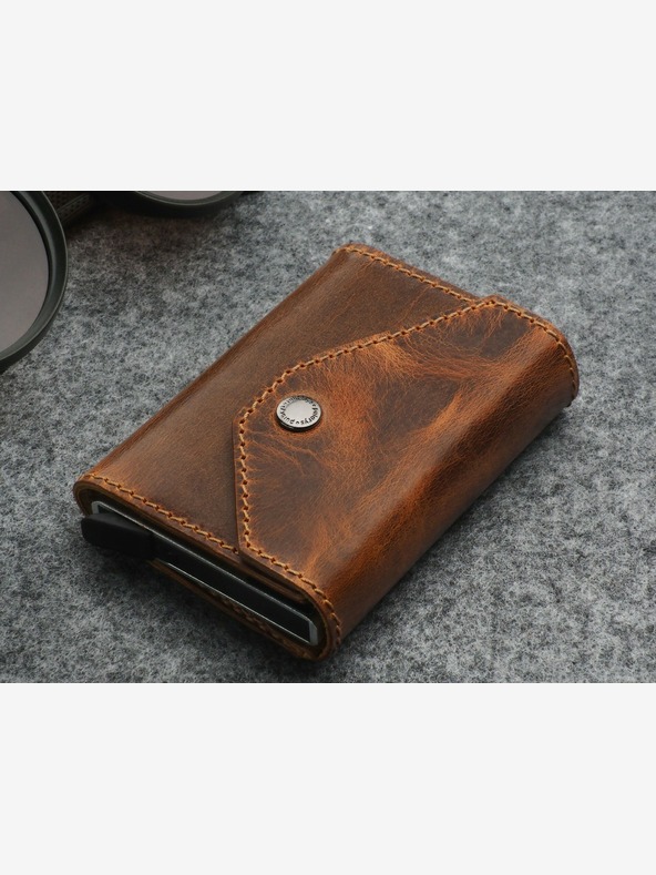 Pularys Pularys férfi bőr pénztárca barna